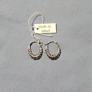 14k white gold hoop earrings